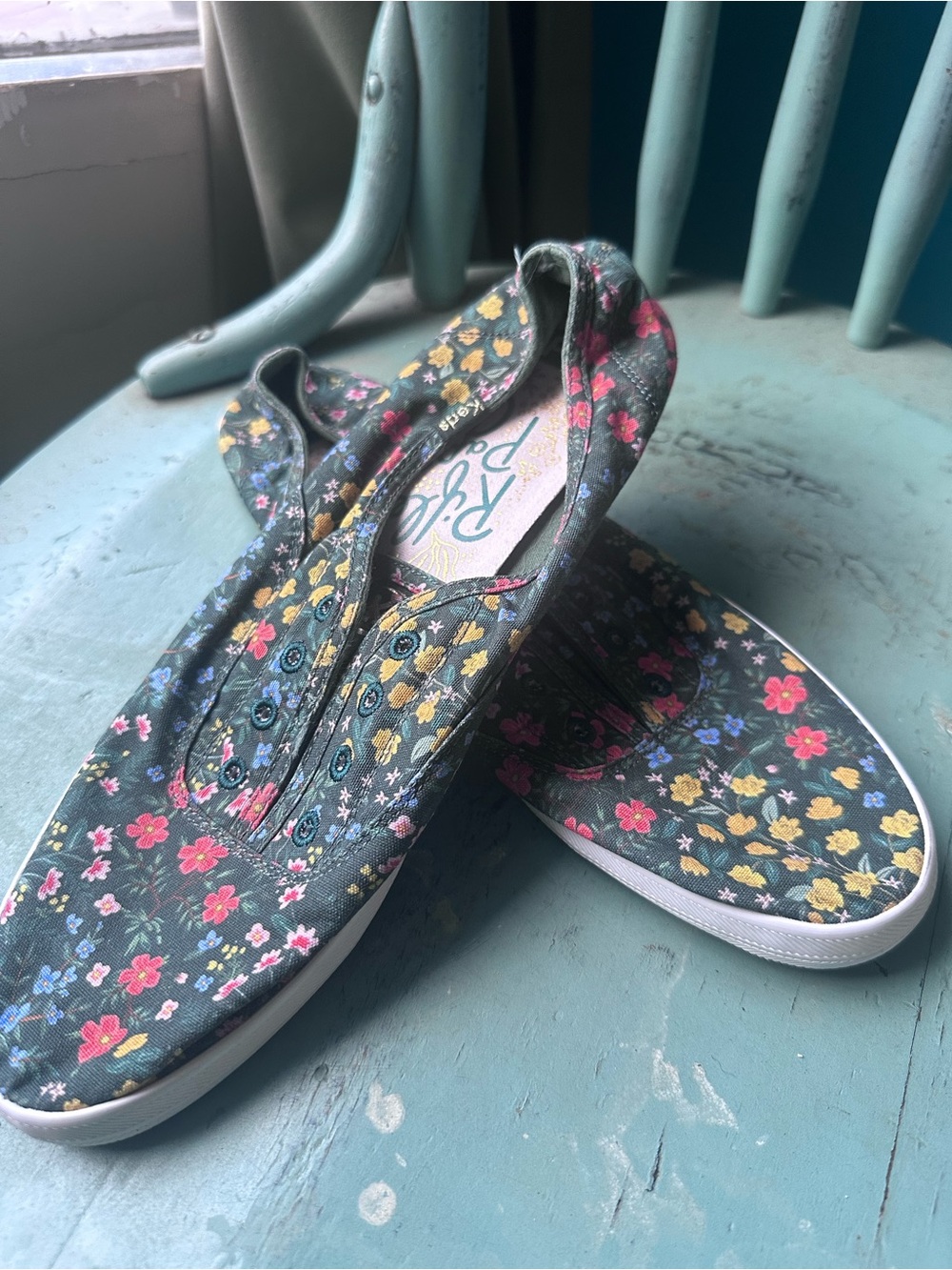 Keds x Rifle Paper Co Floral Sneakers Women’s 9 Green Cottagecore